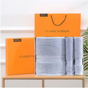 Unbranded (Three -piece gift box is gray (1 bath towel 2 towel), Towel 70x140cm towel 33x7 Unbranded (Three -piece gift box is gray (1 bath towel 2 towel), Towel 70x140cm towel 33x7