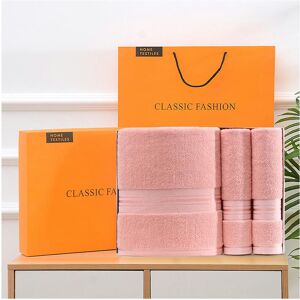 Unbranded (Three -piece gift box is pink (1 bath towel 2 towel), Towel 70x140cm towel 33x7 Unbranded (Three -piece gift box is pink (1 bath towel 2 towel), Towel 70x140cm towel 33x7