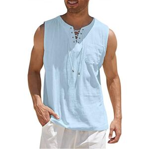 Unbranded (Light Blue, XL) Men's Medieval Renaissance Viking Pirate Cotton Linen Look Tank Unbranded (Light Blue, XL) Men's Medieval Renaissance Viking Pirate Cotton Linen Look Tank