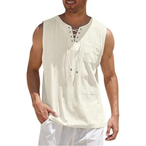 Unbranded (Apricot, 4XL) Men's Medieval Renaissance Viking Pirate Cotton Linen Look Tank T Unbranded (Apricot, 4XL) Men's Medieval Renaissance Viking Pirate Cotton Linen Look Tank T