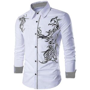 Unbranded (White, L) Casual Long Sleeve Shirt For Men's Unbranded (White, L) Casual Long Sleeve Shirt For Men's