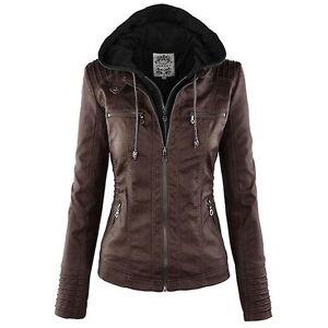 Unbranded (Brown, S) Gothic Faux Leather Jacket Women Hoodies Winter Autumn Motorcycle Jac Unbranded (Brown, S) Gothic Faux Leather Jacket Women Hoodies Winter Autumn Motorcycle Jac