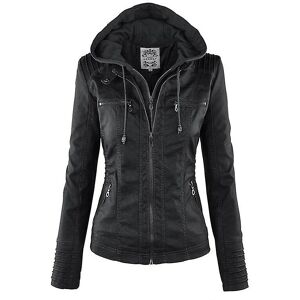 Unbranded (Black, 7XL) Gothic Faux Leather Jacket Women Hoodies Winter Autumn Motorcycle J Unbranded (Black, 7XL) Gothic Faux Leather Jacket Women Hoodies Winter Autumn Motorcycle J