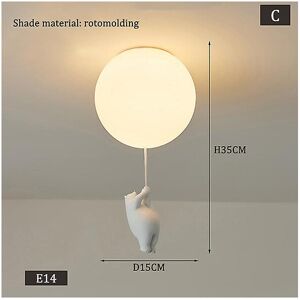 Unbranded (C D15CM E14, no bulb) Cartoon Polar Bear Led Ceiling Chandelier Light Creative Unbranded (C D15CM E14, no bulb) Cartoon Polar Bear Led Ceiling Chandelier Light Creative