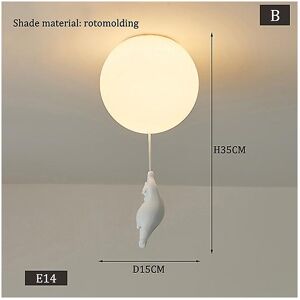 Unbranded (B D15CM E14, no bulb) Cartoon Polar Bear Led Ceiling Chandelier Light Creative Unbranded (B D15CM E14, no bulb) Cartoon Polar Bear Led Ceiling Chandelier Light Creative