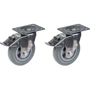 Parnells 160mm 6" stainless steel castor grey rubber, swivel with brake, 270kg, set of 2 Parnells 160mm 6" stainless steel castor grey rubber, swivel with brake, 270kg, set of 2