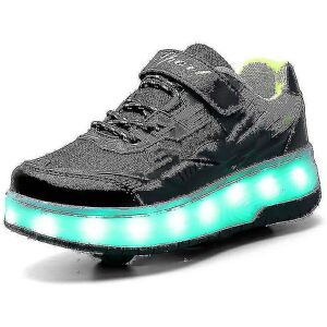 Unbranded (Black, 32) Childrens Sneakers Double-wheeled Shoes Led Light Shoes Q7-yky Unbranded (Black, 32) Childrens Sneakers Double-wheeled Shoes Led Light Shoes Q7-yky