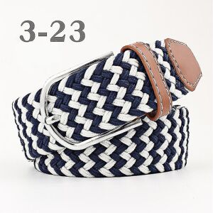Unbranded (Blue White) Mens Belts Birthday Gift Waist Belt Braid Classic Buckle Waistband Unbranded (Blue White) Mens Belts Birthday Gift Waist Belt Braid Classic Buckle Waistband