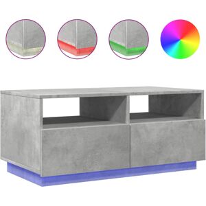 (concrete grey, 90 x 49 x 40 cm) vidaXL Coffee Table with LED Lights Hallway Acc (concrete grey, 90 x 49 x 40 cm) vidaXL Coffee Table with LED Lights Hallway Acc