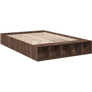 vidaXL Bed Frame Home Bed Base Bedstead Brown Oak 140x200 cm Engineered Wood vidaXL Bed Frame Home Bed Base Bedstead Brown Oak 140x200 cm Engineered Wood