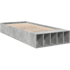vidaXL Bed Frame Bed Concrete Grey 75x190 cm Small Single Engineered Wood vidaXL Bed Frame Bed Concrete Grey 75x190 cm Small Single Engineered Wood