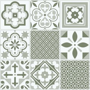 Fab & Fix Oriental Green Floor Tiles Self Adhesive Vinyl Flooring Kitchen Bathroom 1m² Fab & Fix Oriental Green Floor Tiles Self Adhesive Vinyl Flooring Kitchen Bathroom 1m²