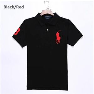 Unbranded (Black &Red, L) Men's Custom Shirt Cotton Short Sleeve Large Pony Unbranded (Black &Red, L) Men's Custom Shirt Cotton Short Sleeve Large Pony