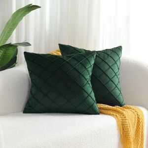 Unbranded (Dark Green, 22 x 22 in) 2X NEW Velvet Checked Solid Cushion Cover Tartan Pillow Unbranded (Dark Green, 22 x 22 in) 2X NEW Velvet Checked Solid Cushion Cover Tartan Pillow