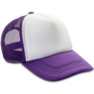 (One Size, Purple/White) Result Core Half Mesh Truckers Cap (One Size, Purple/White) Result Core Half Mesh Truckers Cap