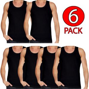 Unbranded (Black - 6 Pack, M) Mens Vests 100%Cotton Gym Training Tank Top 6 Pack Unbranded (Black - 6 Pack, M) Mens Vests 100%Cotton Gym Training Tank Top 6 Pack