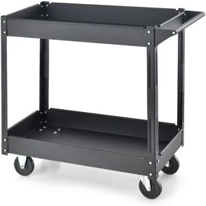 Costway 2-Tier Utility Cart Double-Layer Cart w/ Handle Heavy-Duty Metal Costway 2-Tier Utility Cart Double-Layer Cart w/ Handle Heavy-Duty Metal