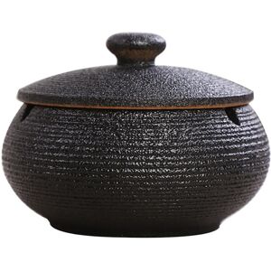 Unbranded Ceramic Ashtray with Windproof Lid for Indoor Outdoor -Black Unbranded Ceramic Ashtray with Windproof Lid for Indoor Outdoor -Black