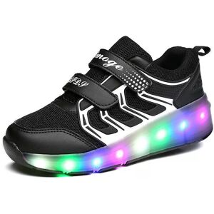 Unbranded (Black with 2 Wheels, UK 3/36/23.1 CM) Boys Girls Kids LED Wheel Trainers Kids F Unbranded (Black with 2 Wheels, UK 3/36/23.1 CM) Boys Girls Kids LED Wheel Trainers Kids F