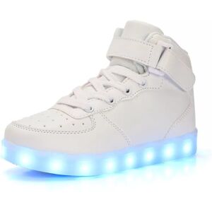 Unbranded (White, UK11 kids=EU30) Kids Shoes LED Light Up Flashing High Top Trainers Casua Unbranded (White, UK11 kids=EU30) Kids Shoes LED Light Up Flashing High Top Trainers Casua