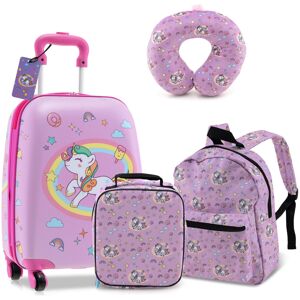 Costway 5 PCS Kids Luggage Set Carry-on Children Rolling Suitcase Set (Unicorn) Costway 5 PCS Kids Luggage Set Carry-on Children Rolling Suitcase Set (Unicorn)