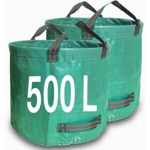 Singwow 2 x 500L Heavy-Duty Garden Bags with 4 Handles - Reusable PP Woven Sacks Singwow 2 x 500L Heavy-Duty Garden Bags with 4 Handles - Reusable PP Woven Sacks