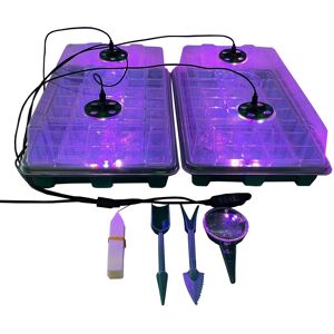Selections Pack of 2 40-Cell Seed Tray Propagators with USB Grow Lights, Timers & Adjustabl Selections Pack of 2 40-Cell Seed Tray Propagators with USB Grow Lights, Timers & Adjustabl