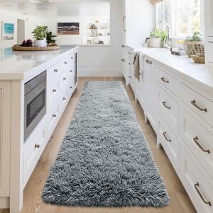SUPREME BEDDING LTD (80 cm x 300 cm (2 ft 6 in x 10 ft), Shaggy Fluffy Grey) Shaggy Rugs Non Slip Ha SUPREME BEDDING LTD (80 cm x 300 cm (2 ft 6 in x 10 ft), Shaggy Fluffy Grey) Shaggy Rugs Non Slip Ha