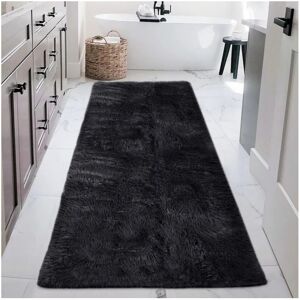 SUPREME BEDDING LTD (60 cm x 110 cm (2 ft x 3 ft 7 in), Shaggy Fluffy Black) Shaggy Rugs Non Slip H SUPREME BEDDING LTD (60 cm x 110 cm (2 ft x 3 ft 7 in), Shaggy Fluffy Black) Shaggy Rugs Non Slip H
