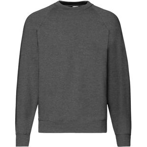 (L, Dark Heather) Fruit Of The Loom Adults Unisex Classic Raglan Sweatshirt (L, Dark Heather) Fruit Of The Loom Adults Unisex Classic Raglan Sweatshirt