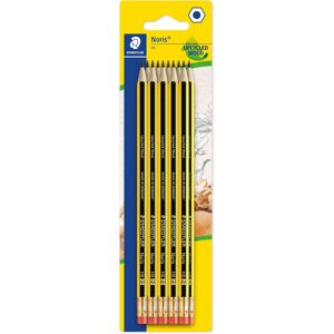 STAEDTLER 122-2 BK10 Noris Graphite Pencil with Eraser Tip - HB (Pack of 10) STAEDTLER 122-2 BK10 Noris Graphite Pencil with Eraser Tip - HB (Pack of 10)