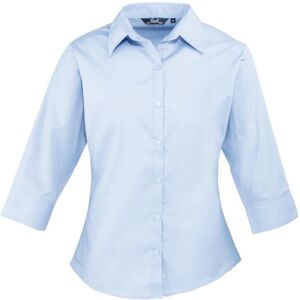 Premier Womens/Ladies Poplin 3/4 Sleeve Shirt Premier Womens/Ladies Poplin 3/4 Sleeve Shirt