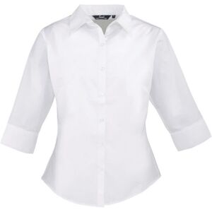 Premier Womens/Ladies Poplin 3/4 Sleeve Shirt Premier Womens/Ladies Poplin 3/4 Sleeve Shirt