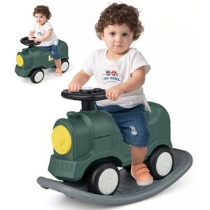 Costway 3-in-1 Toddler Rocking Horse Baby Train Style Balance Bike Ride On Toy Costway 3-in-1 Toddler Rocking Horse Baby Train Style Balance Bike Ride On Toy