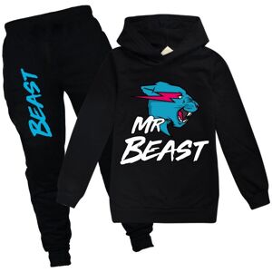 Unbranded (Black, 140cm/55.12in) Mr Beast Hoodie Jumper Pullover Tops With Pants Trousers Unbranded (Black, 140cm/55.12in) Mr Beast Hoodie Jumper Pullover Tops With Pants Trousers