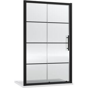 Balterley Sonic 8mm Toughened Safety Glass Single Sliding Shower Door, Black, 1400mm - Bal Balterley Sonic 8mm Toughened Safety Glass Single Sliding Shower Door, Black, 1400mm - Bal