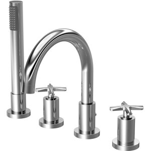 Balterley Connect 4 Tap Hole Bath Shower Mixer Tap with Dual Crosshead Handles, Balterley Connect 4 Tap Hole Bath Shower Mixer Tap with Dual Crosshead Handles,