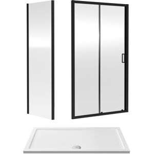 Balterley 6mm Toughened Safety Glass Sliding Shower Door, Side Panel and Shower Tray - 140 Balterley 6mm Toughened Safety Glass Sliding Shower Door, Side Panel and Shower Tray - 140