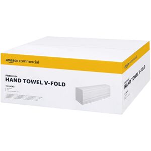 AmazonCommercial V-Fold 2-Ply Paper Towels, 3990 Sheets (15x266), 22x21 cm, Whit AmazonCommercial V-Fold 2-Ply Paper Towels, 3990 Sheets (15x266), 22x21 cm, Whit