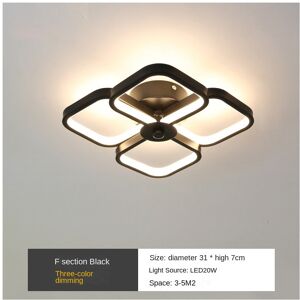 FLEMYE (F model black) 3 Color Modern Ceiling Lamp, Square LED Ceiling Lights for Bedro FLEMYE (F model black) 3 Color Modern Ceiling Lamp, Square LED Ceiling Lights for Bedro
