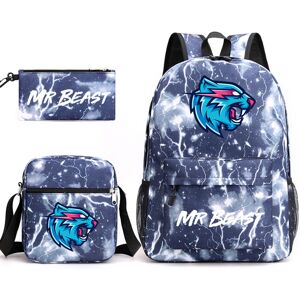 Unbranded (Lightning Blue 1) Mr Beast Lightning Cat 3-Piece Backpack Set Student Laptop Ca Unbranded (Lightning Blue 1) Mr Beast Lightning Cat 3-Piece Backpack Set Student Laptop Ca