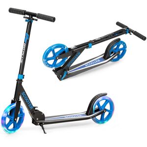 Costway Foldable and Adjustable Kick Scooter with LED Lights - Blue Costway Foldable and Adjustable Kick Scooter with LED Lights - Blue