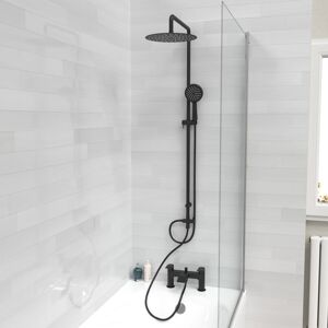 Nes Home Round Shower Riser Rail Kit With Mixer Tap & Handset Matte Black Nes Home Round Shower Riser Rail Kit With Mixer Tap & Handset Matte Black