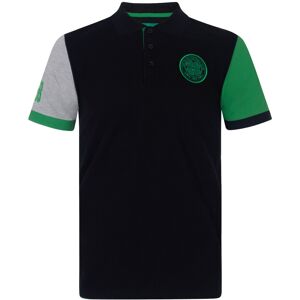 (Black Contrast Sleeve, XL) Celtic FC Official Football Gift Mens Crest Polo Shi (Black Contrast Sleeve, XL) Celtic FC Official Football Gift Mens Crest Polo Shi