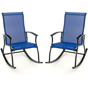 Costway 2 Pieces Outdoor Rocking Chairs Patio Cozy Rockers Costway 2 Pieces Outdoor Rocking Chairs Patio Cozy Rockers