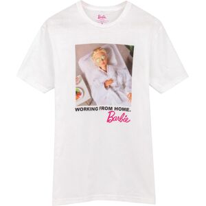 (S, White) Barbie Womens/Ladies Working from Home T-Shirt (S, White) Barbie Womens/Ladies Working from Home T-Shirt
