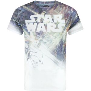 (S, White/Grey) Star Wars Mens Dogfight T-Shirt (S, White/Grey) Star Wars Mens Dogfight T-Shirt