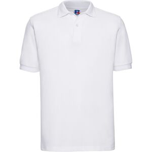 (L, White) Russell Mens Polycotton Pique Hardwearing Polo Shirt (L, White) Russell Mens Polycotton Pique Hardwearing Polo Shirt