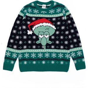 (S, Green) SpongeBob SquarePants Mens Squidward Christmas Jumper (S, Green) SpongeBob SquarePants Mens Squidward Christmas Jumper