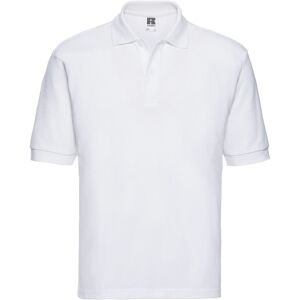 (XS, White) Russell Mens Polycotton Pique Polo Shirt (XS, White) Russell Mens Polycotton Pique Polo Shirt